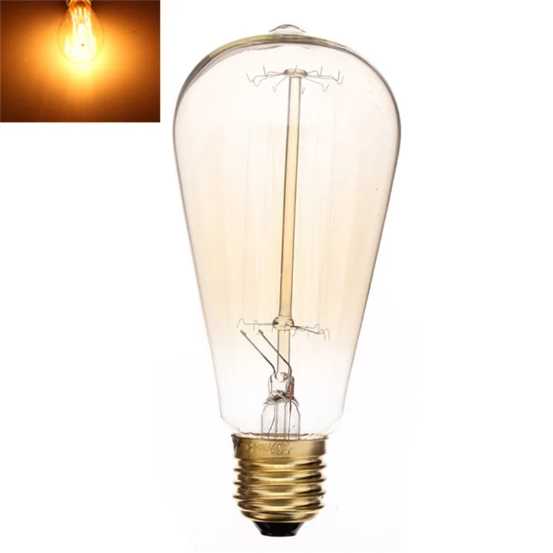 CLAITE E27 220 V Ретро лампочка эдисона 40 Вт ST58 ST64 T10 T45 T185 G80 G95 нити ампулы лампа