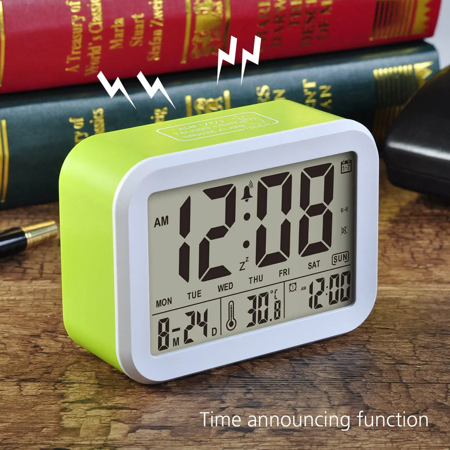 Digital Alarm Clock Talking 3 Alarms Intelligent Optional Weekday Noctilucent And Snooze Function Month Date T | Дом и сад