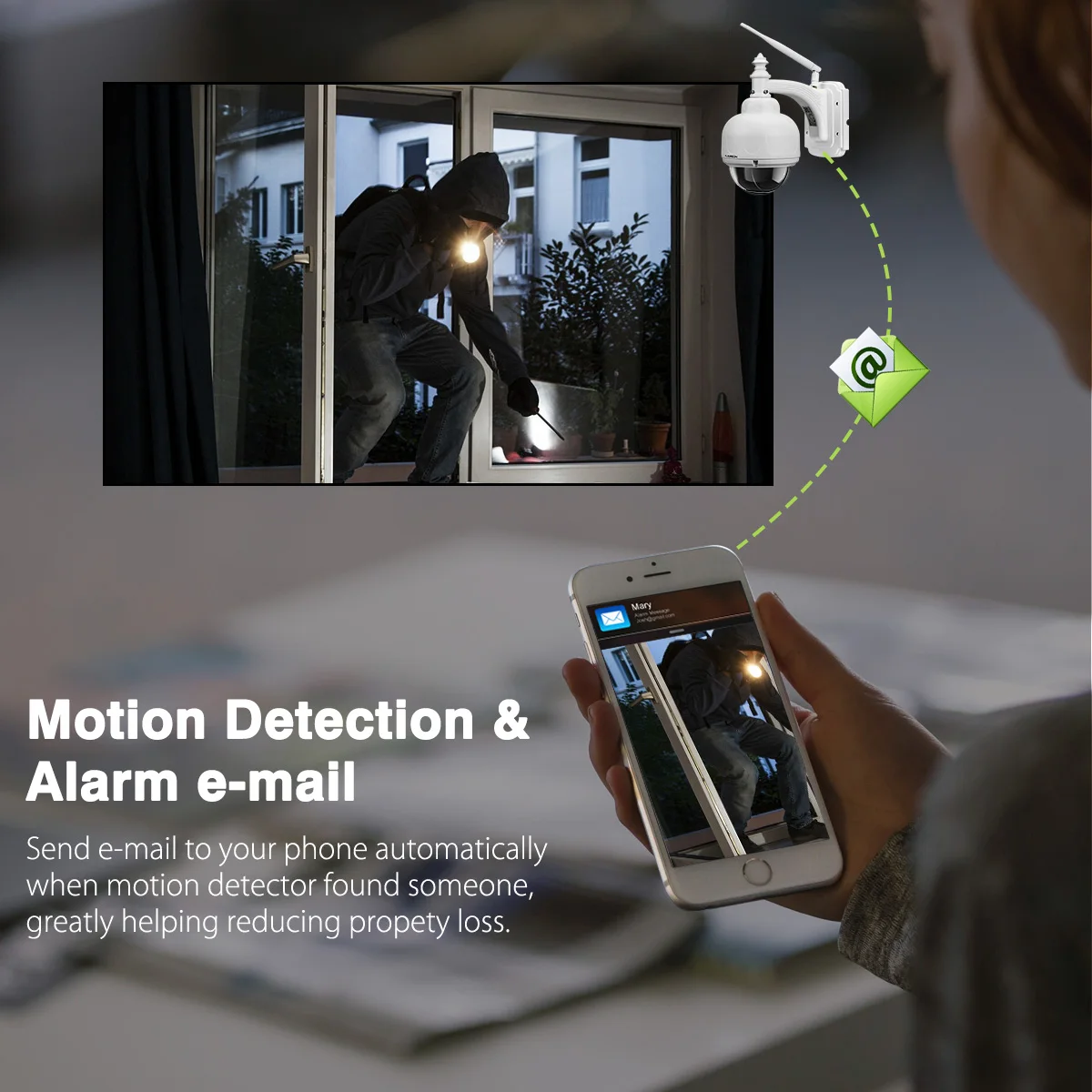 Floureon 1.3MP 960P WiFi Беспроводная CCTV камера IP66 наружный потолочный купольная