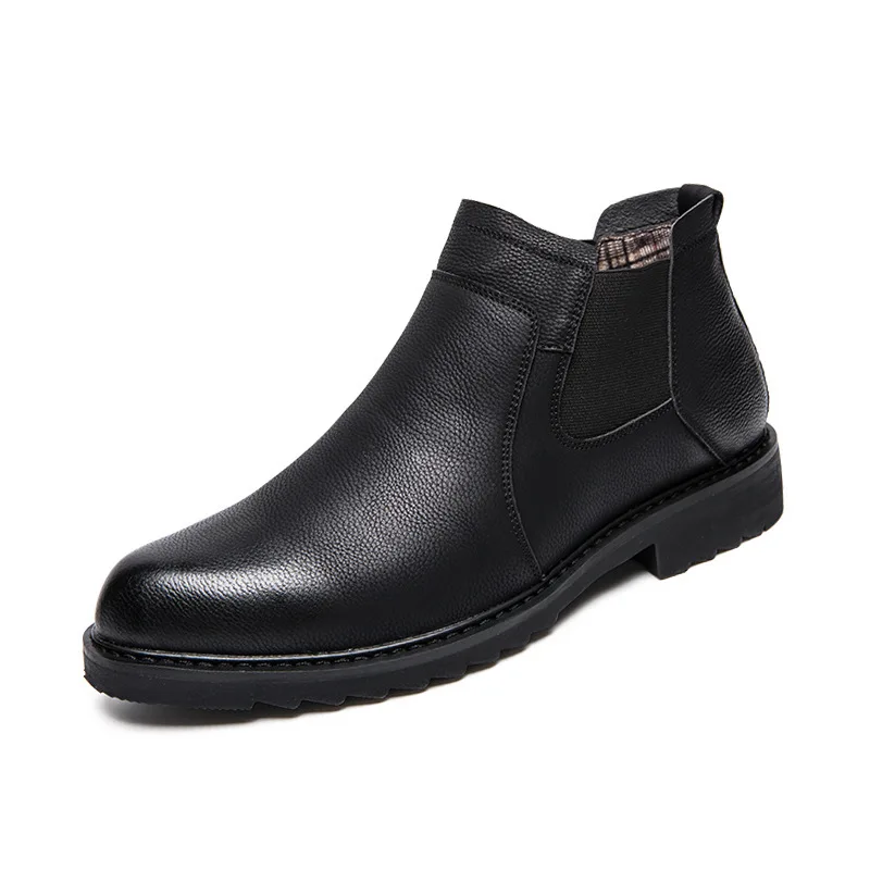 Cow Suede Chelsea Boots Men Sneakers High Quality Ankle Shoes Leather Winter Work Zapatos Hombre | Обувь