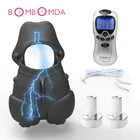 Набор с электрошоком Кольца для пениса бандаж для мошонки сдерживающие секс-игрушки для мужчин клетка верности многоразовая Задержка эякуляции рукав для пениса