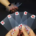 Пластик игральных карт Творческий прозрачные Водонепроницаемый карты для покера из ПВХ комплекты Семья удовольствие от игры фокусы инструмент 5,7*8,8 см