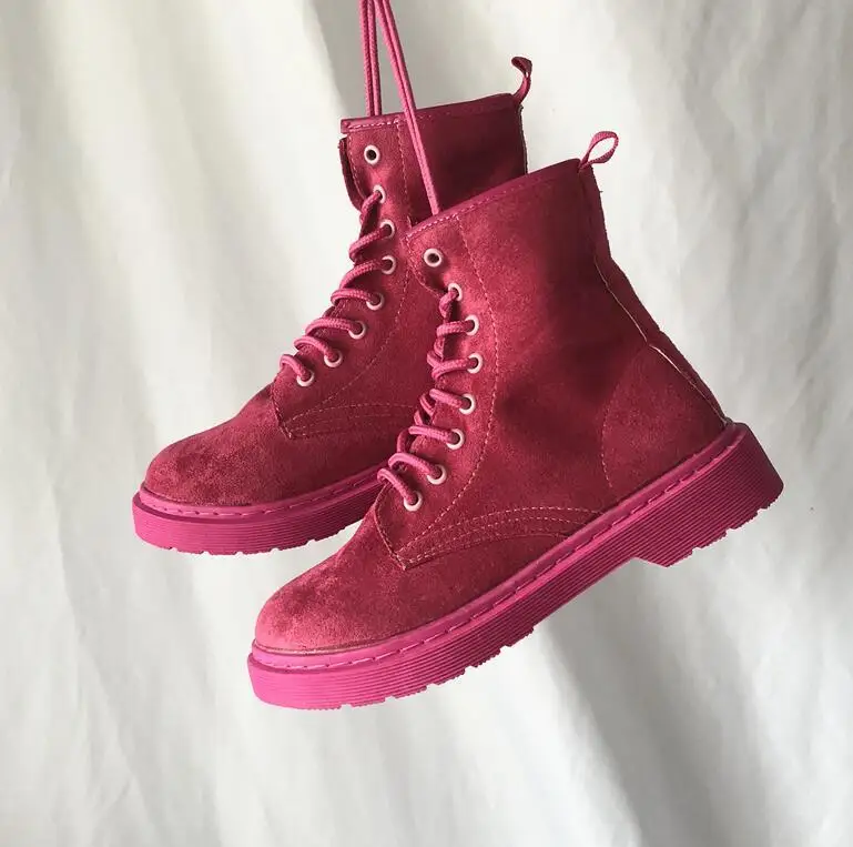 

Vintage Martin Boots British Style Boots Women Winter Shoes Thick Heels Motorcycle Boots Shoes Round Toe British Style
