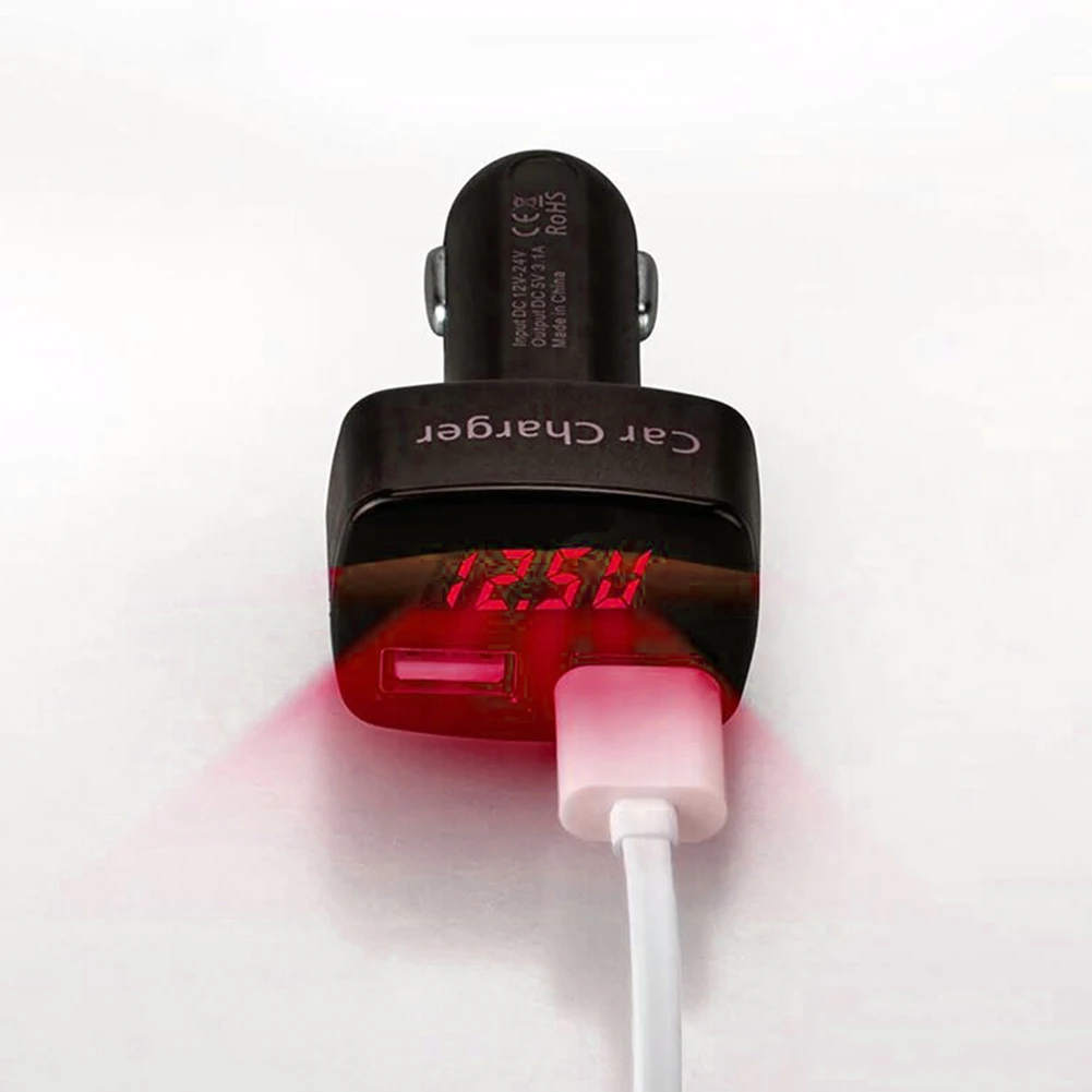 4 в 1 двойной USB 3.1A DC 5 В Автомобильное зарядное устройство адаптер вольтметр