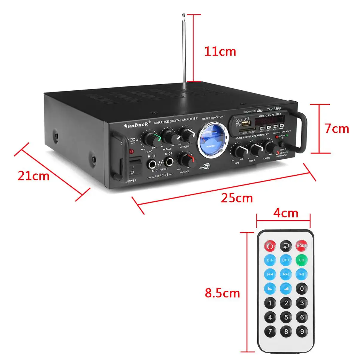 110 в 600 Вт bluetooth усилитель мощности VU метр FM 2CH USB SD караоке домашние усилители театр