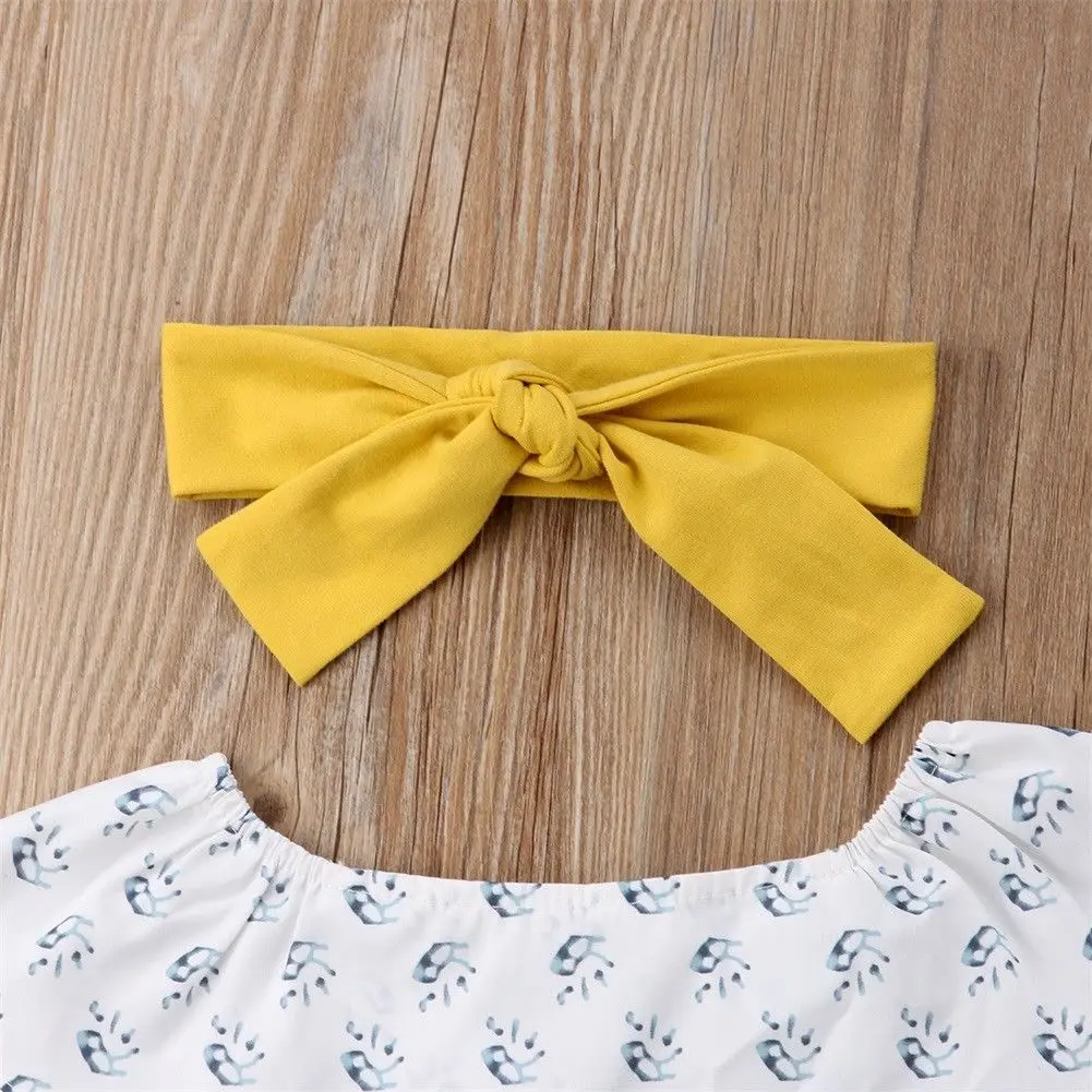 Комплект из 3 предметов Одежда для маленьких девочек с цветочным принтом Детские