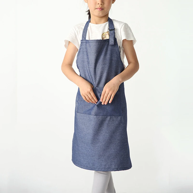Children Kids Solid Color Apron Adjustable Painting Cooking Craft Art Plain Bib | Дом и сад