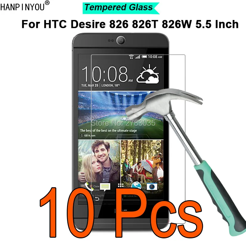 

10 шт./лот для HTC Desire 826 826T 826W 5,5 "9 H твердость 2.5D ультра-тонкая закаленная Защитная стеклянная пленка для экрана