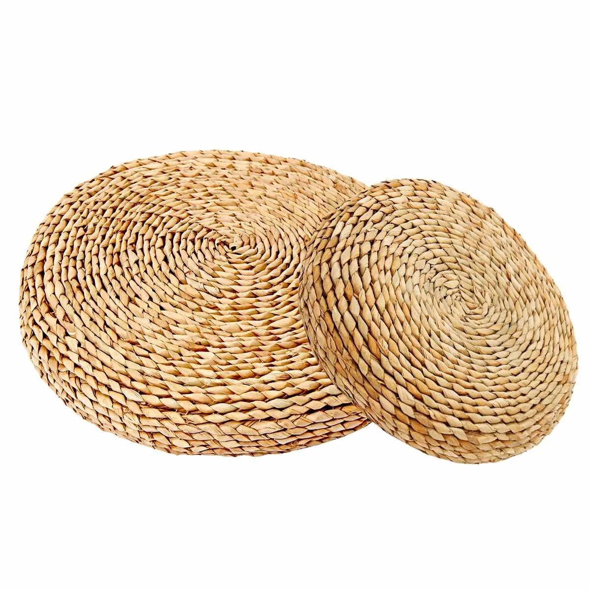 Round Natural Straw Weave Handmade Pillow Floor Yoga Chair Seat Mat Tatami Cushion Thicken Meditation Window 30/40/45cm | Дом и сад