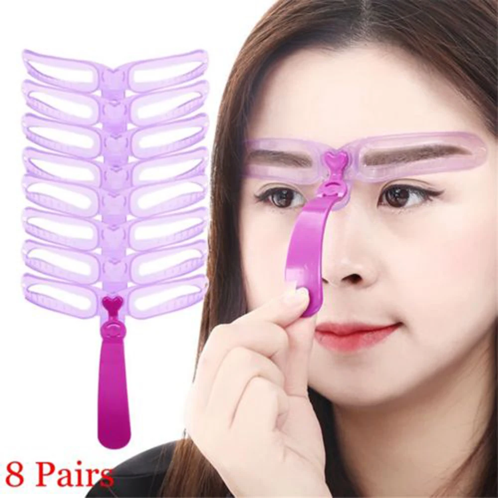 

Grooming Template Kit Styling Tool Supplies Eyebrows Eyebrow Shaper Model Makeup 8 Pcs Eyebrow Stencil Dropshipping