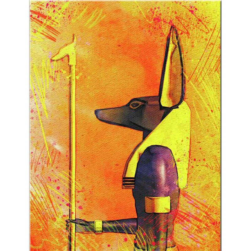 Полностью квадратная Алмазная картина с укропом Египетский Бог Anubis вышивка