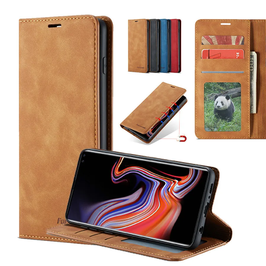 Роскошный кожаный чехол книжка Hoes для samsung J4 J6 Plus A6 A7 A8 s Galaxy Note 9 S10 S9 S8 S10E магнитный