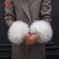new ladies raccoon arm warmers sets natural color real raccoon fur cuffs ladies coat arm sets winter sleeves sleeve wrist warmer