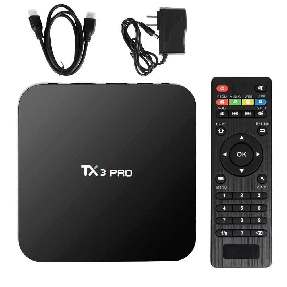 ТВ приставка TX3 Pro Android 6 0 4K 2 4G WiFi Amlogic S905X четырехъядерный 1 ГБ 8 мультимедийный
