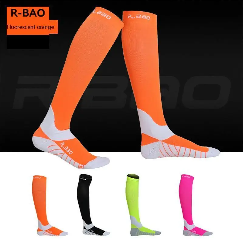 R-BAO Professional Men Women Sports Cycling Socks Compression Socks Running Marathon Hiking Long Socks Autumn Winter Leg Warm