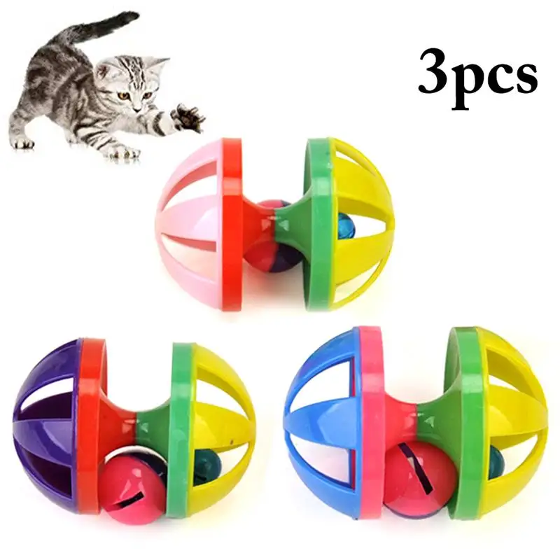 

3pcs Cat Ball Toy Interactive Playing Creative Cat Play Toy Pet Cats Squeaky Toys Ball Training Toy Dropshipping