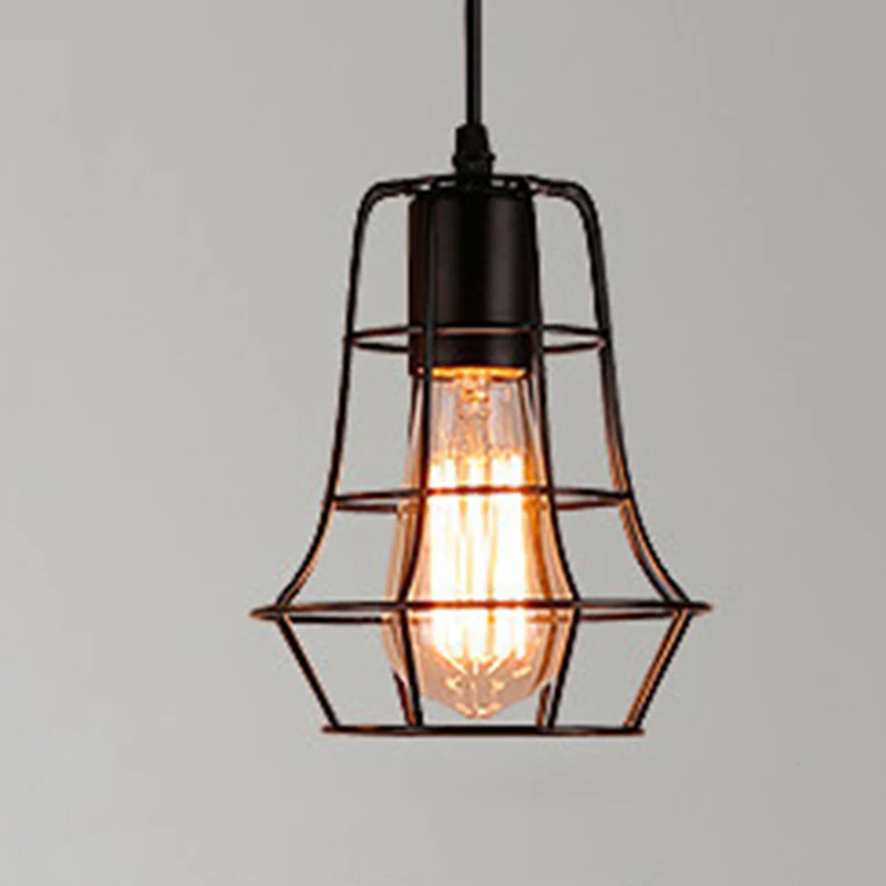 Vintage Retro Iron Lamp Cage Lampshade Pendant Light Lamp shade Table Ceiling Pendant Light Shade Lamp Cover Home Decor