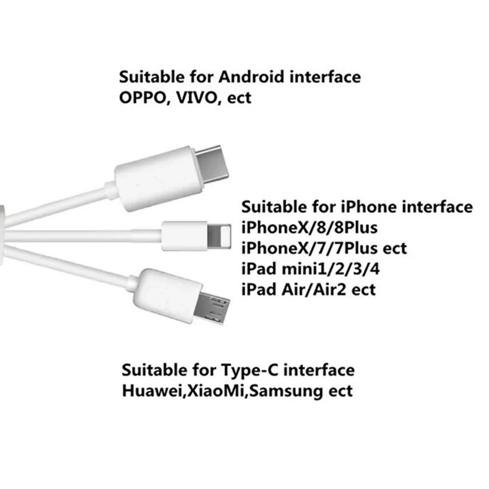 SOONHA 3-в-1 быстрое автомобильное зарядное устройство разветвитель для iPhone X 6 7 8 XS Max