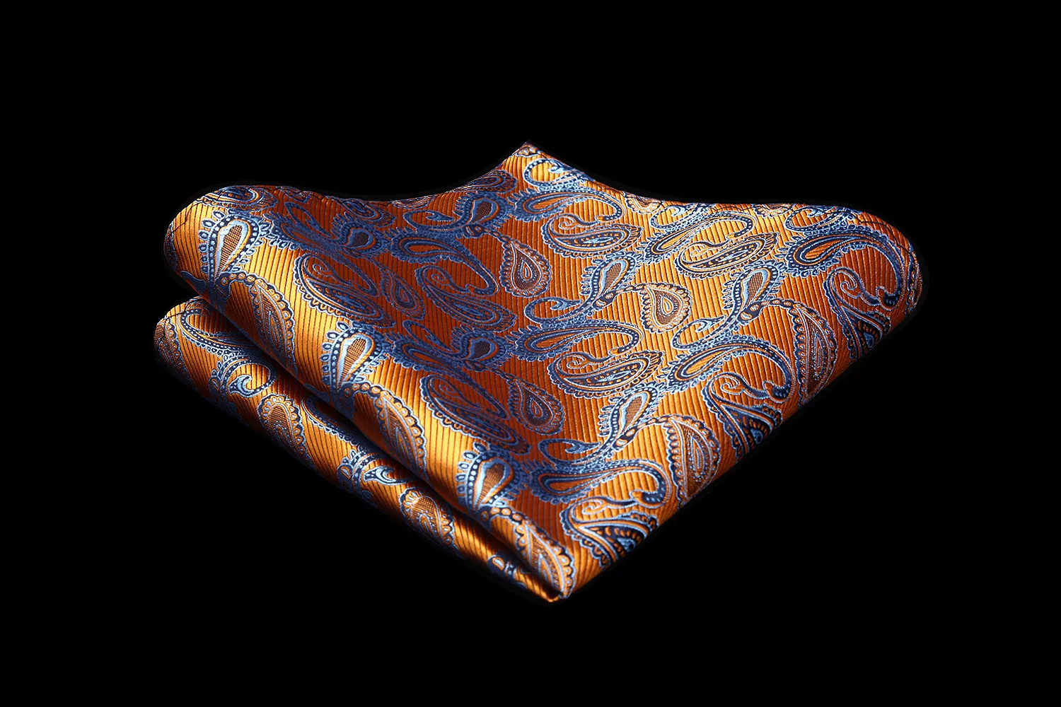 Оранжевый само-завязывающийся галстук для мужчин Paisley Classic с карманным квадратом из ткани шелка набор BP840NS для вечеринок и свадебного платка.