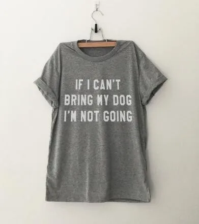 Футболка с надписью If i can и my dog m not going черная/белая J049|Футболки| |