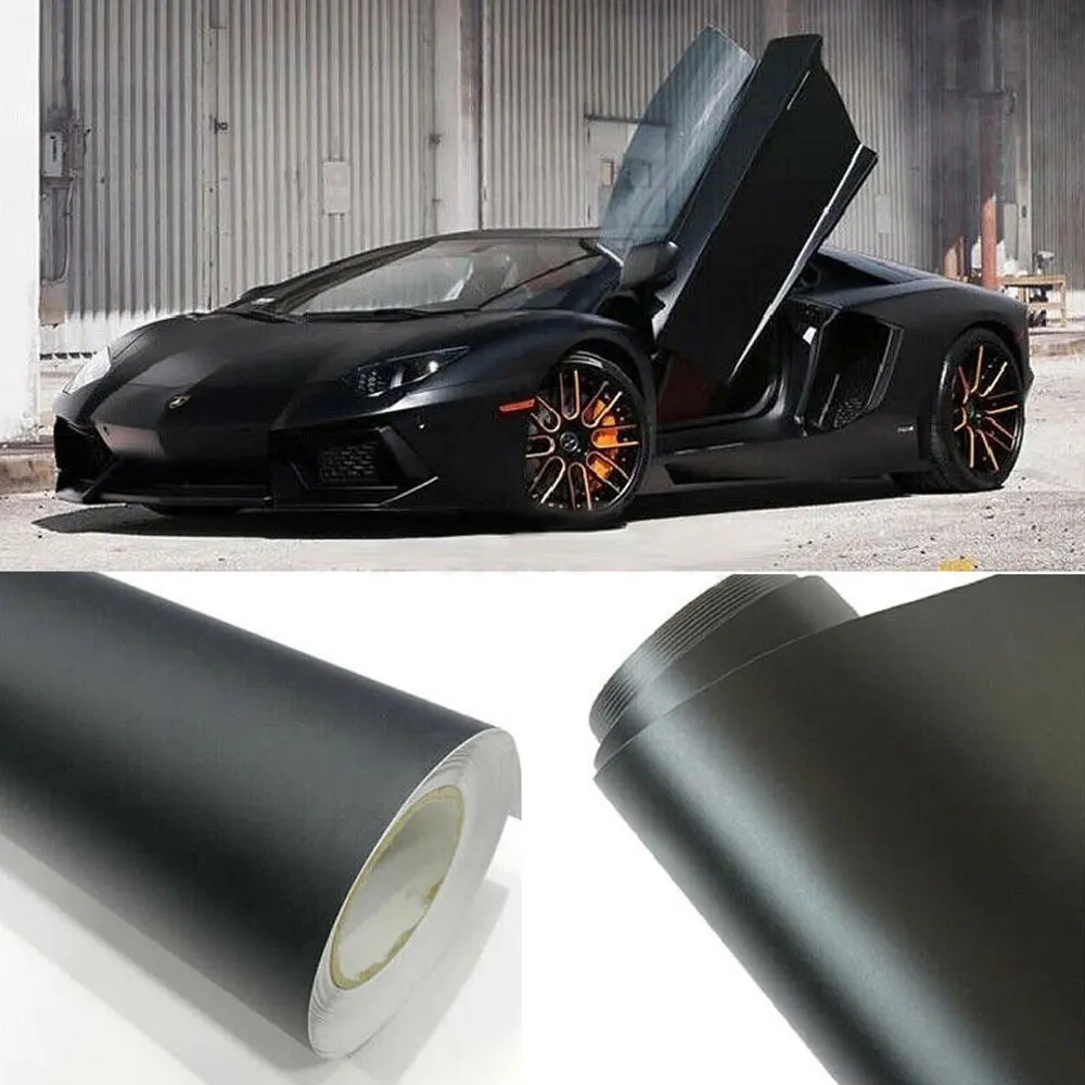 50*126 см матовая Черная Виниловая пленка автомобильная наклейка DIY для автомобиля