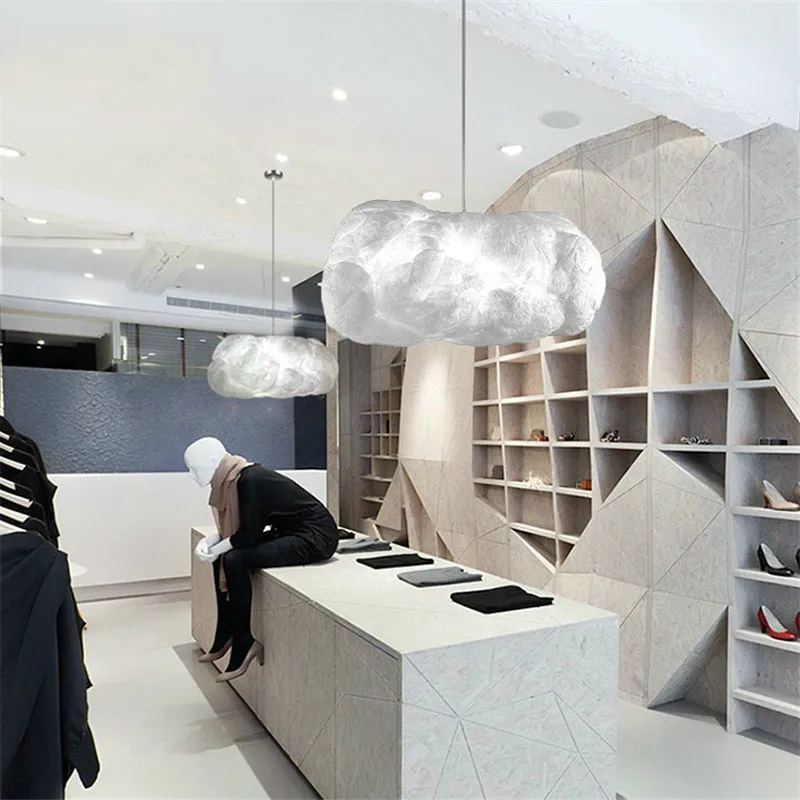 Подвесной светильник из чистого белого облачного шелка E27 Подвесная лампа для