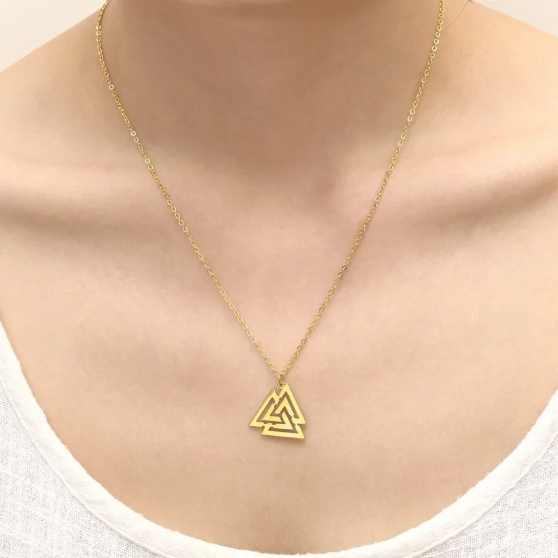 Ожерелье от RIR Valknut символ викингов ювелирные изделия из нержавеющей стали
