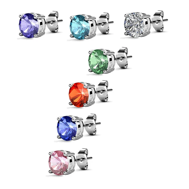 Malanda Small Round Zircon Piercing Earrings For Women Crystal From Swarovski New Fashion Stud Wedding Jewelry Gift | Украшения и