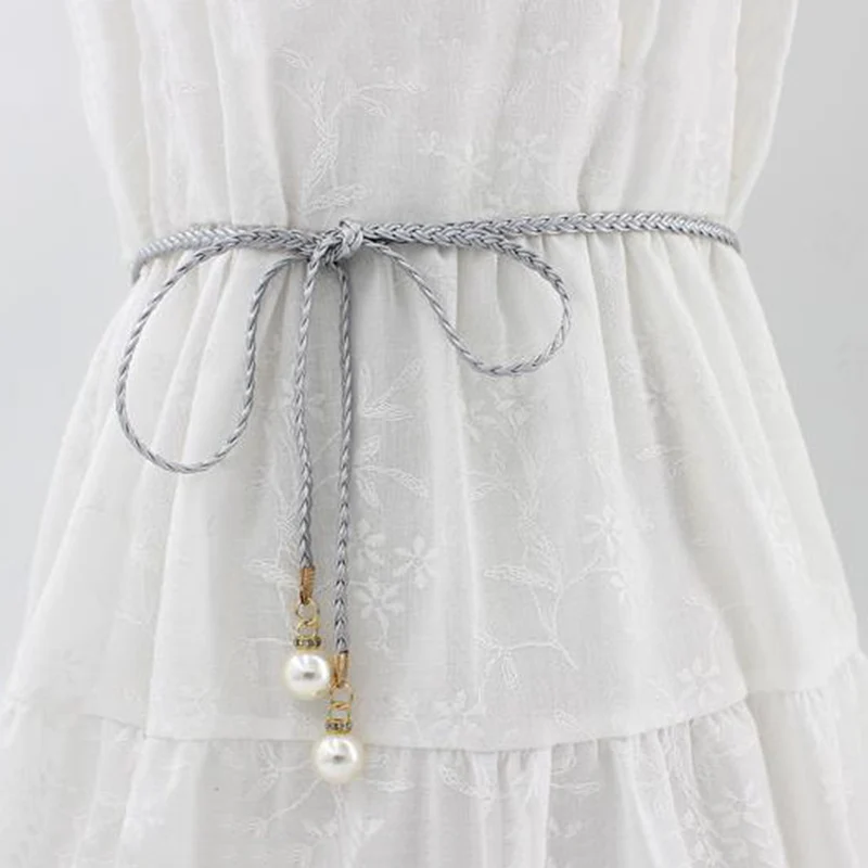 Ремень с жемчужинами Женский модный пояс бусинами аксессуар на талию для летнего