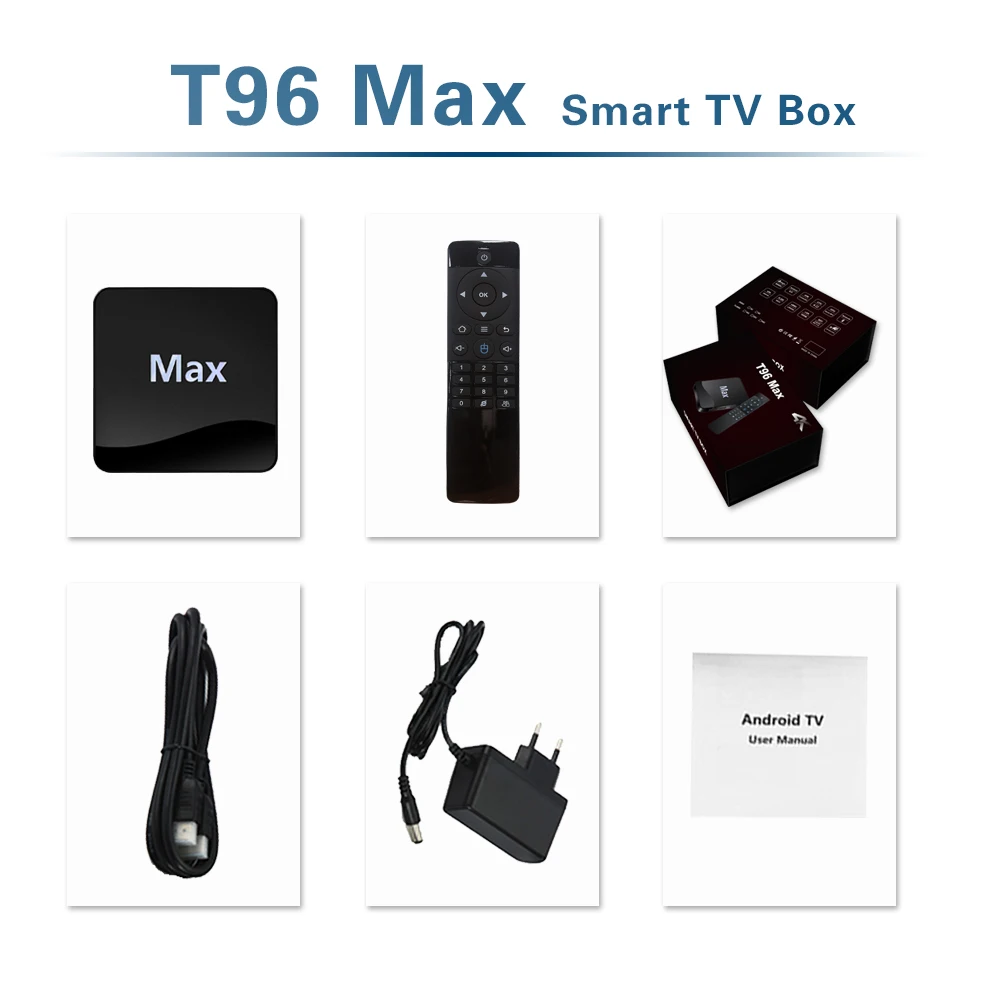 T96 Max Android 8 1 ТВ приставка S905X2 четырехъядерный 2G/4G 16G/32G телеприставка Wifi Bluetooth 4 1000M LAN