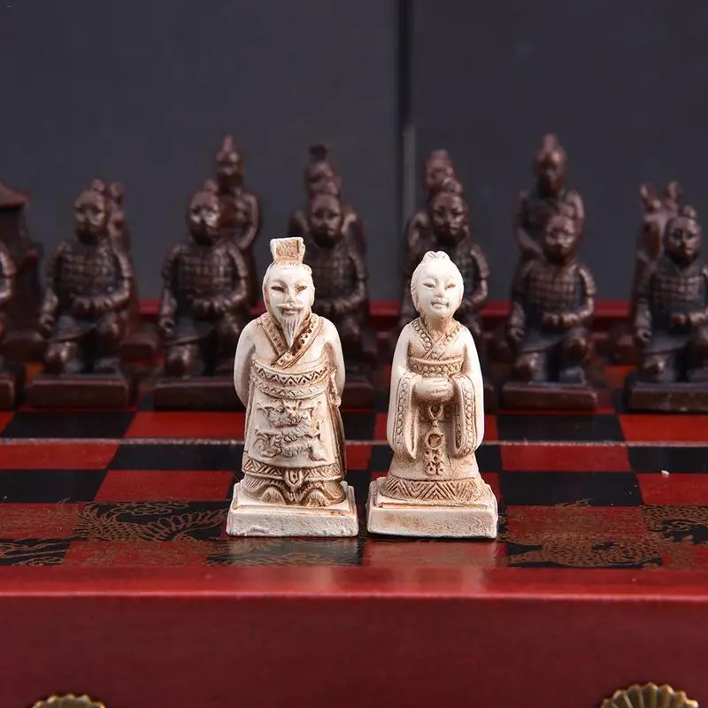 Retro Chess Chessman Set Ming Qing Dynasty Chinese Terracotta Warriors Party Gift Accessory For Kid | Спорт и развлечения