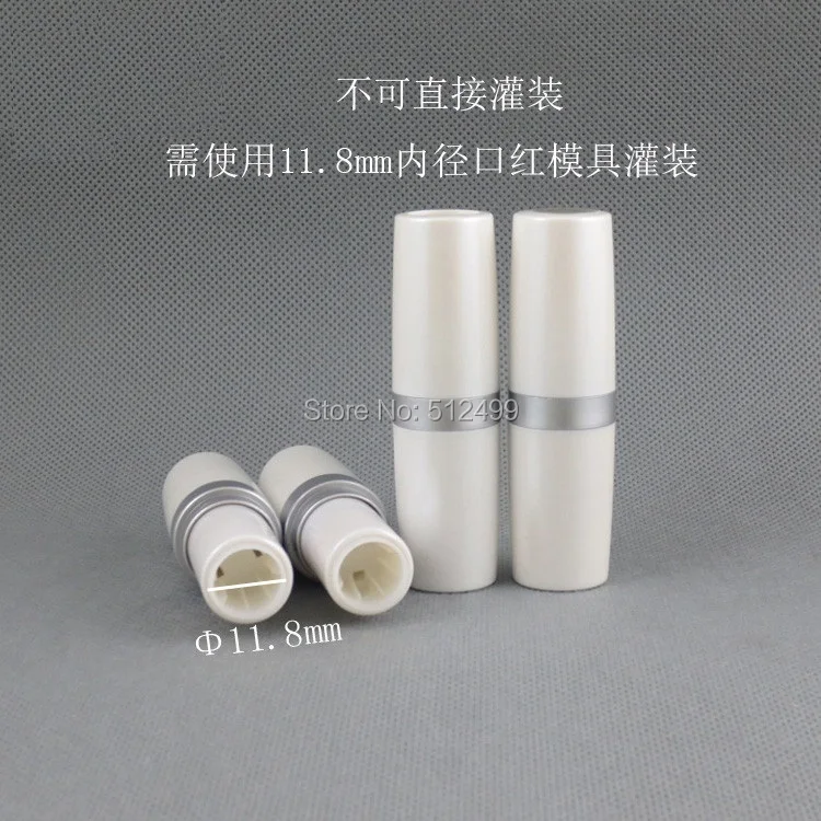 10/30/50/100pcs 11.8mm Mold filling DIY empty 4g Pearl white lipstick tube clear top Mouth wax Lip balm plastic | Красота и здоровье