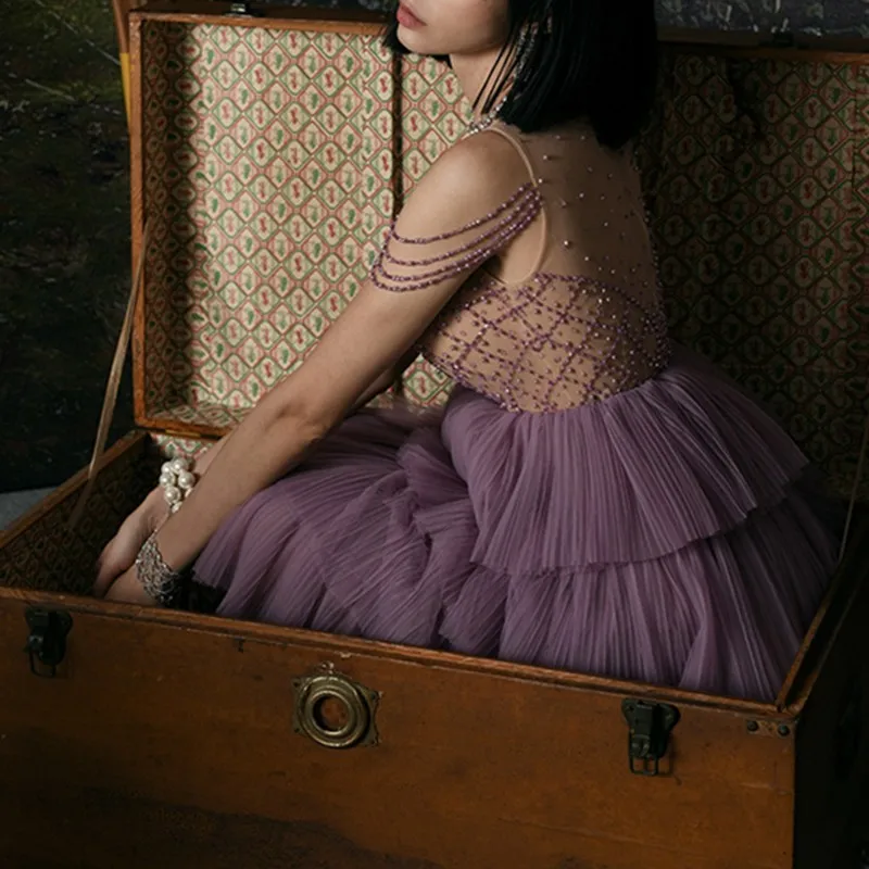 Платье без рукавов TWOTWINSTYLE сетчатое платье с круглым вырезом и высокой талией