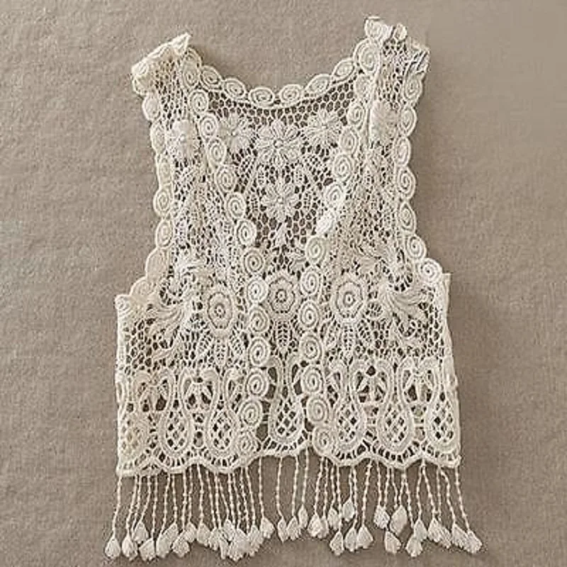Вязаный кружевной кардиган для маленьких девочек топы жилет с кисточками