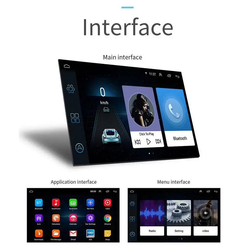 2 DIN Universal G Player For Android 8.1 16G Memory 7 Inch Touch Screen Button HD Car Bluetooth Mp5 |