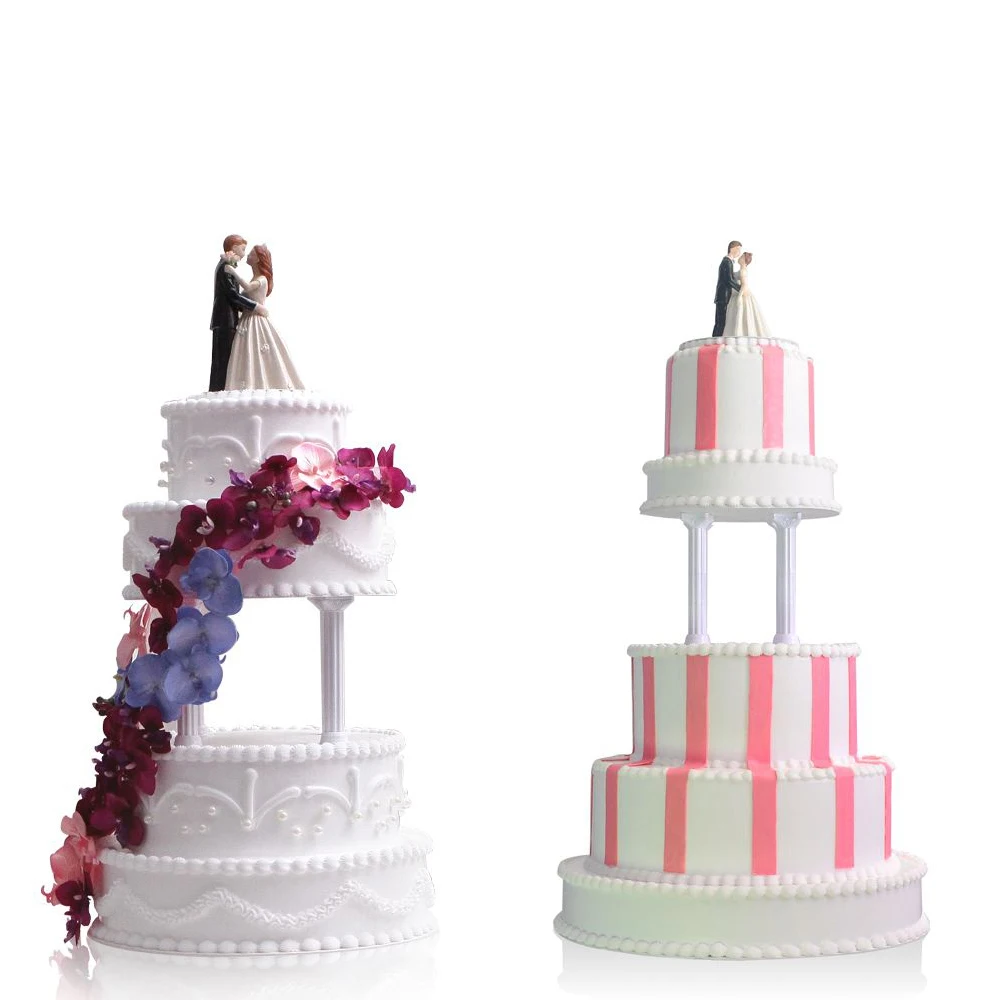 

4pcs Pillars Wedding Cake Stands Cake Decorating Tools Multi-layered Roman Column Support Stand Decor 7.5cm 12.5cm 17cm