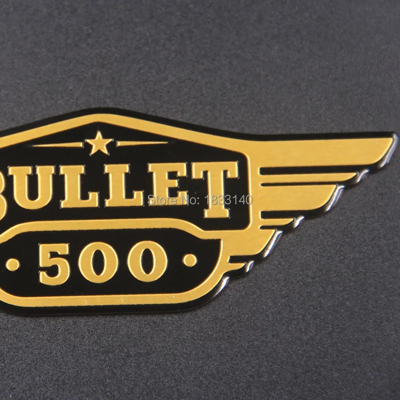 2 шт. Алюминиевые наклейки Bullet 500 для мотоциклов королевского энфилдского танка