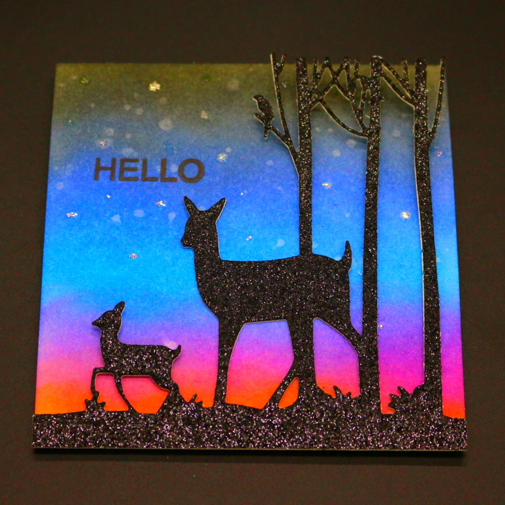 

YINISE 1637 Christmas Deers Metal Cutting Dies For Scrapbooking Stencils DIY Album Cards Decoration Embossing Folder Die Cuts