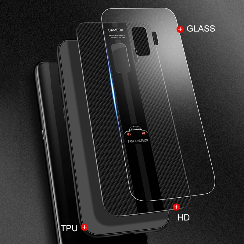Glass phone case for samsung s10 on galaxy s10e lite s9 s8 a6 2018 plus note 9 S j4 j6 copue note9 bumper |