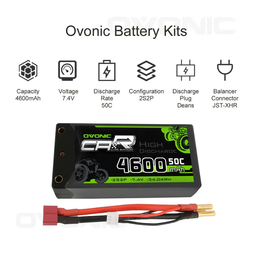Аккумулятор Ovonic 2S короткофокусный Lipo 7 4 В 50C 2300 мА/ч жесткий корпус с мм