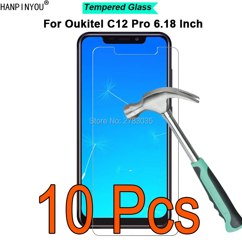 

10 шт./лот для Oukitel C12 Pro 6,18 "9 H твердость 2.5D ультра-тонкая закаленная Защитная стеклянная пленка для экрана Защита