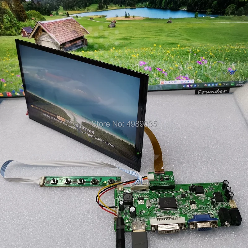 Игровой модуль для контроля 10 1 дюймов HDMI DVI VGA IPS1366X768 &quotдисплей 16:9|Мониторы| |