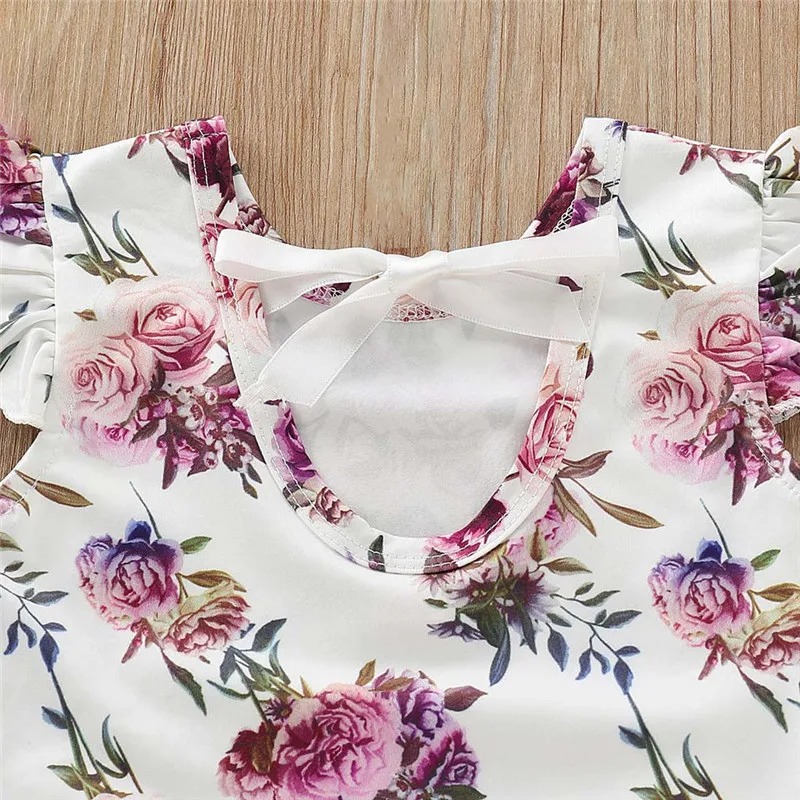 Новая летняя детская одежда 2 комплекта комбинезон с цветочным принтом юбка