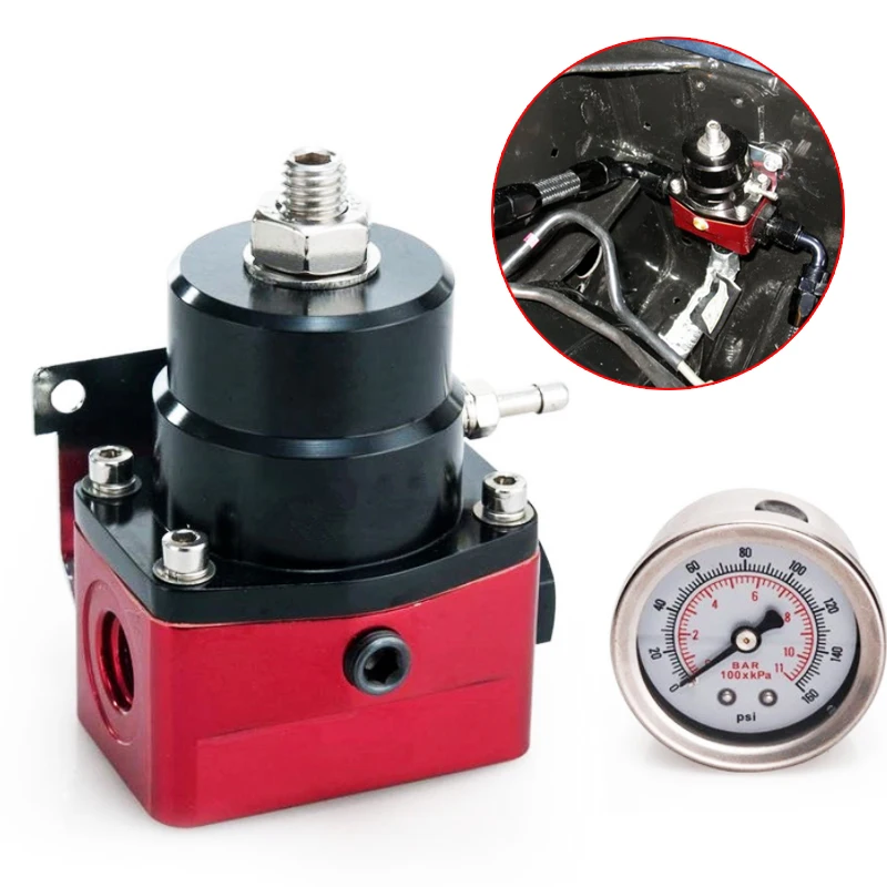 Регулируемый регулятор давления топлива Autos 160 PSI манометр AN6 фитинг и NPT