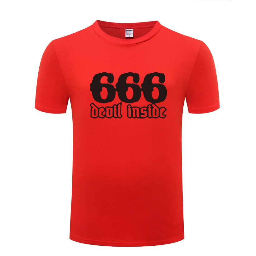 666 Devil Inside Funny Creative Mens Men T Shirt Tshirt 2018 New Short Sleeve O Neck Cotton Casual T-shirt Top Tee | Мужская одежда
