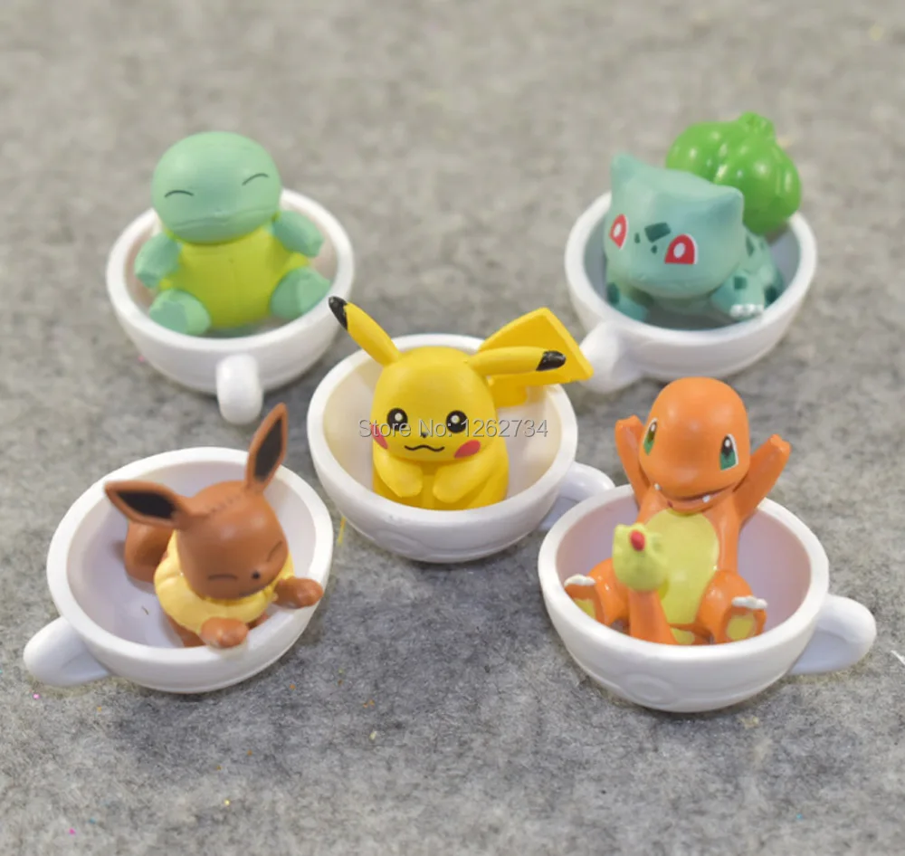 Симпатичные 5 шт. Pika Eev Flareon Vaporeon Jolteon 3 см экшн фигурки из ПВХ в розницу|Игровые и