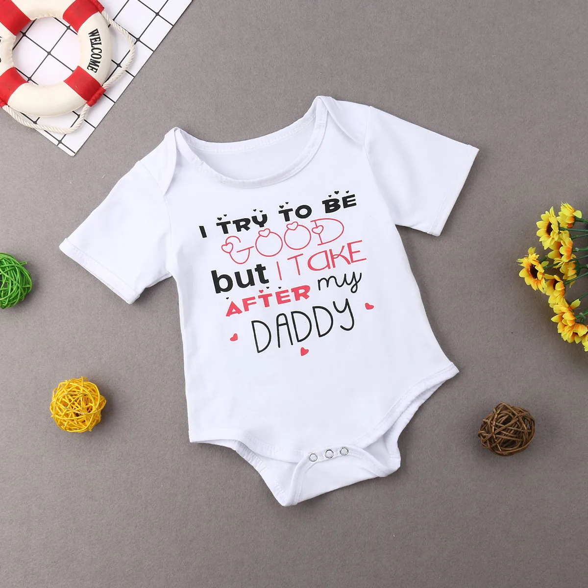 Emmaababy/забавная одежда для малышей боди маленьких мальчиков и девочек белый