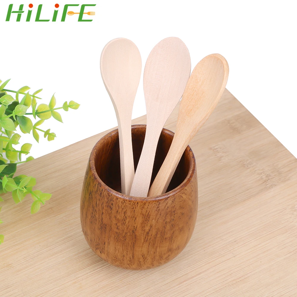 HILIFE 1 шт. бамбуковые кофейные ложки для мороженого мини деревянная ложка посуда