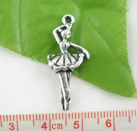 Lovely 20PCs Silver Color Dancing Girl Charms Pendants 31x13mm (B02100) | Украшения и аксессуары