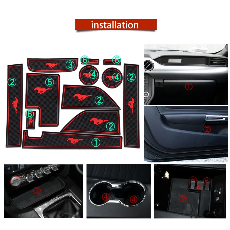 12X для Ford Mustang 2015 2016 2017 автомобильные аксессуары накладка на внутренние ворота